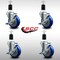 Service Caster 4'' SS Blue Poly Swivel 1-1/2'' Expanding Stem Caster Set with Brake, 4PK SCC-SSEX20S414-PPUB-BLUE-TLB-112-4 - alternate 2